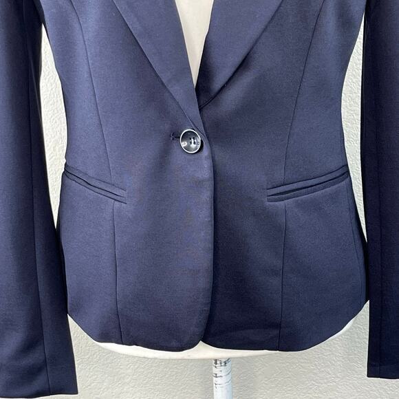 Magaschoni Navy Blue Single Breasted One Button Peak Lapel Blazer NWT Size 10 - Picture 5 of 13